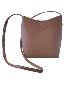 Anthropologie Samara Vegan Leather Bucket Crossbody Bag Dusty Pink